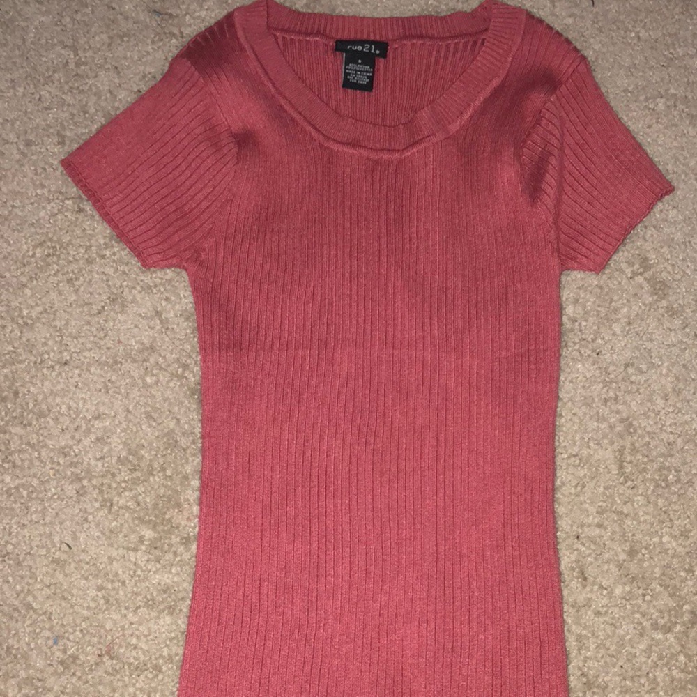 fitted pink shirt